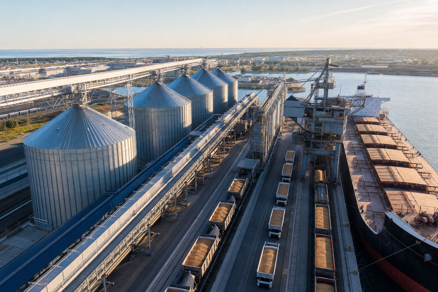 Mirzabey grain logistics and port operations